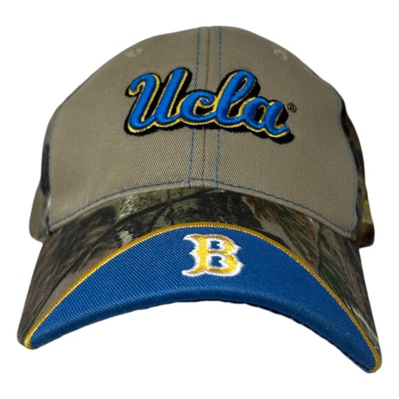UCLA Bruins Camo Baseball Hat Outdoor Cap One Size Adjustable Strap Blue Khaki - Picture 5 of 12